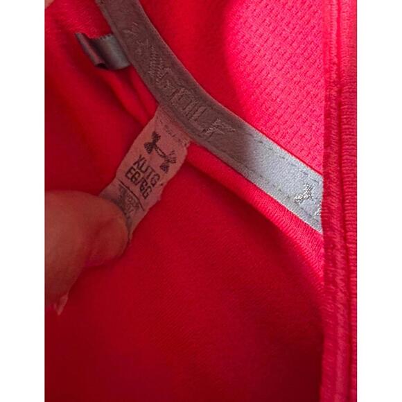 Under Armour Golf Women's Coral Pink Long Sleeve Quarter Zip Activewear Top - XL - Picture 4 of 7